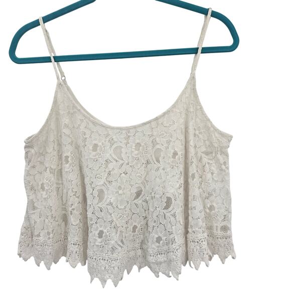 Arden B Tops - Arden B Women Y2K Boho Coastal Cowgirl Festival Romantic Lace Scalloped Hem L